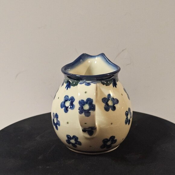 Polish Pottery Small Sugar and Creamer in Hard to Find Falling Daisies Pattern - Picture 7 of 13